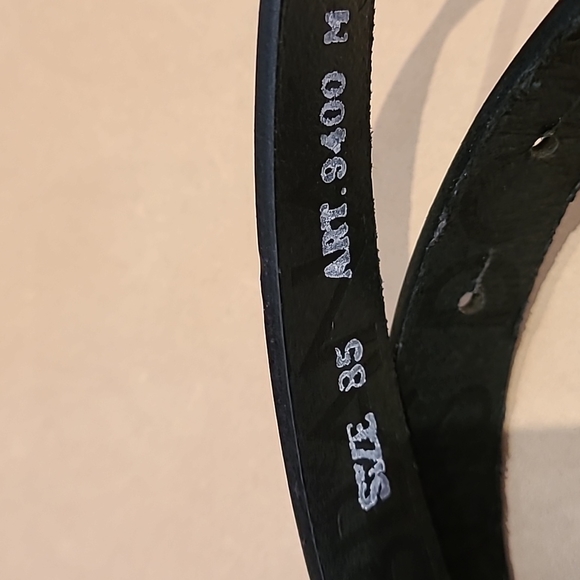 DOLCE AND GABBANA jeans Belt black leather with chrome signature logo buckle - Picture 6 of 9